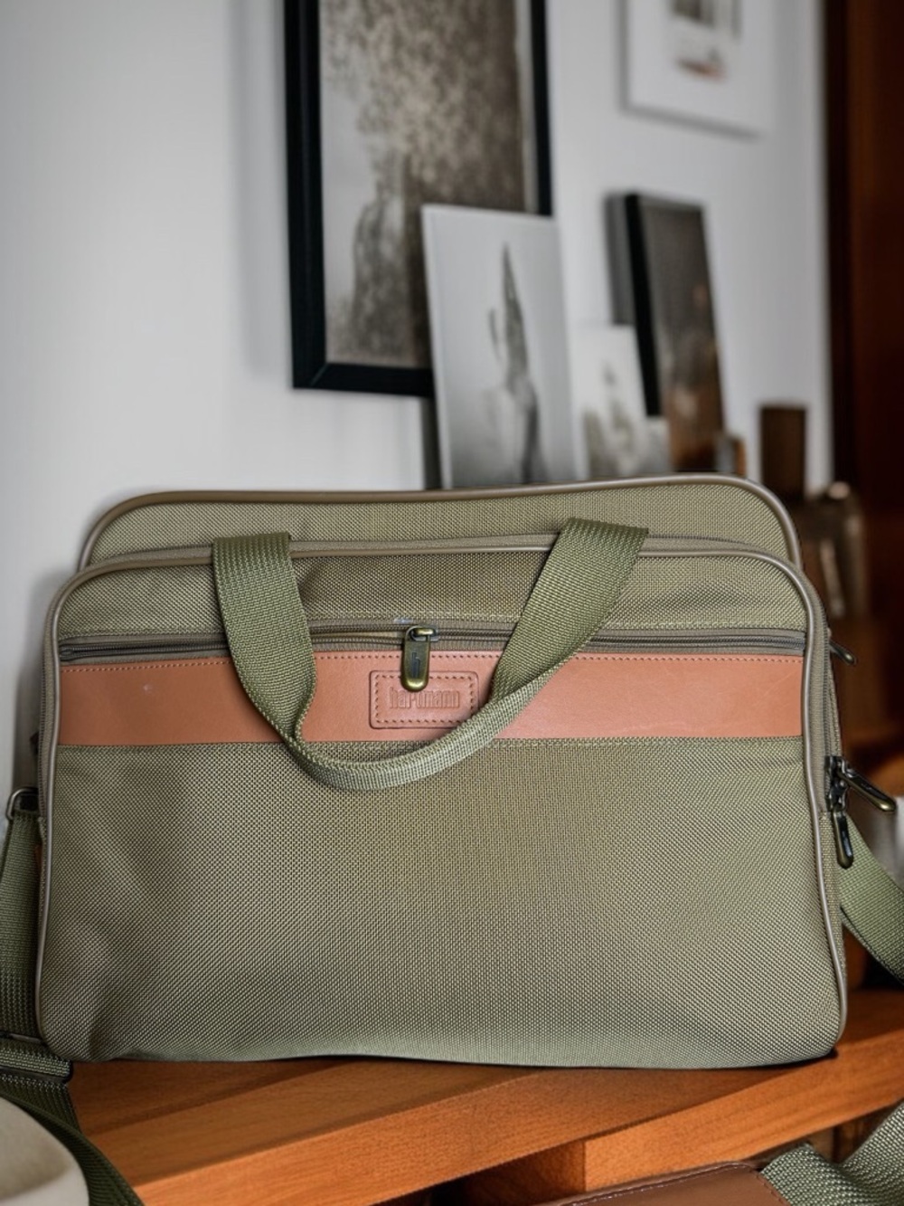 Hartmann Briefcase Satchel Attaché Leather Trim new not worn